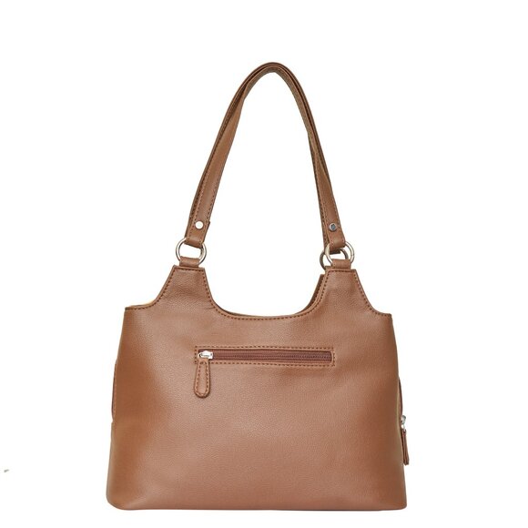 Genuine Leather Printed Shoulder Tote Bag for Women–Top Handle Handbag Daily Use - Picture 9 of 9